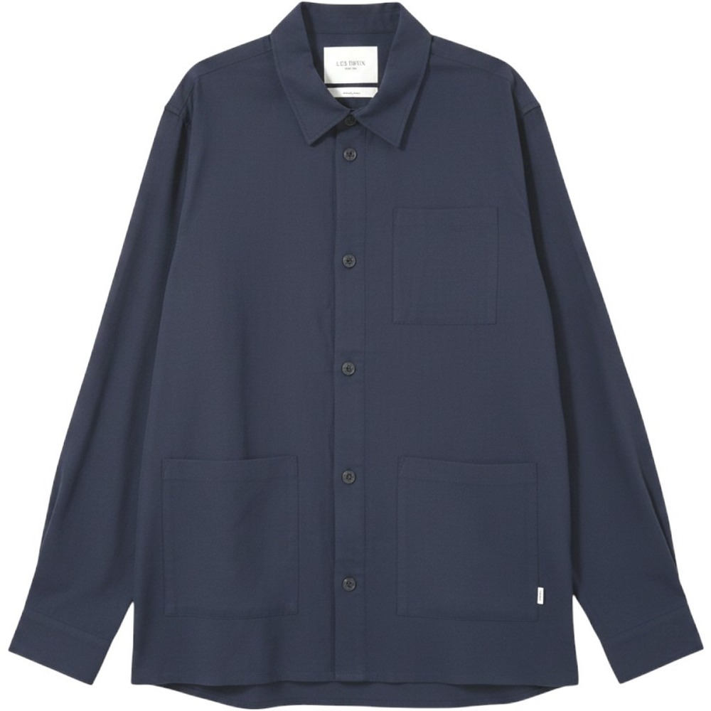 Les Deux Jason Linen Tencel‎ Shirt Navy XXL